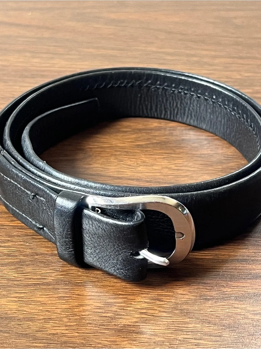 Vintage Black Carrara Steerhide Leather Belt with Brass Springeze Buckle - Sz 36